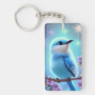Porte-clefs Imaginaire détaillé Cute Kawaii oiseau bleu bébé