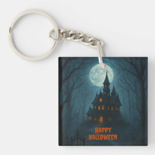 Porte-clefs Imaginaire gothique   Château hanté et clair de lu