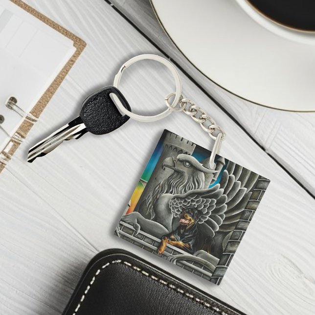 Porte-clefs Imaginaire Rottweiler Chien Gargoyle (Créateur téléchargé)