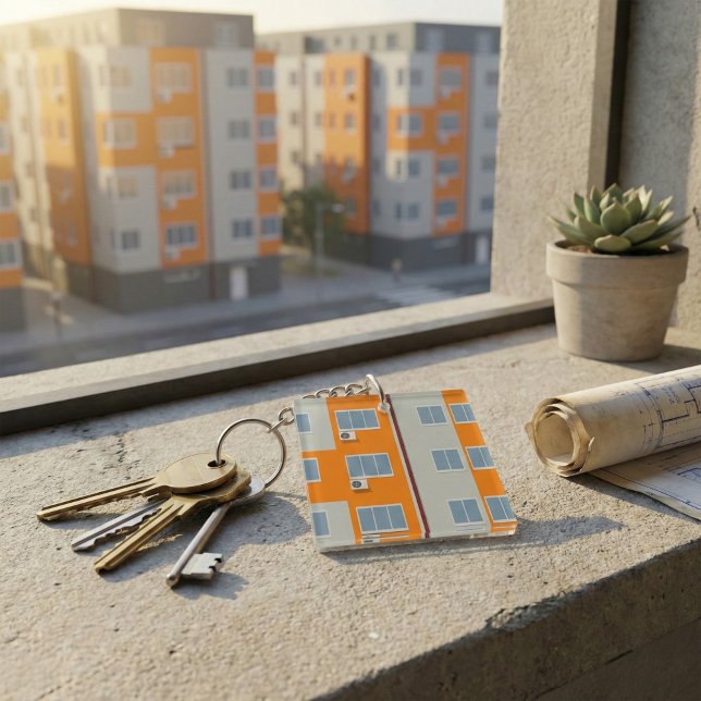 Porte-clefs Immeuble d'appartements modernes avec climatiseurs (Créateur téléchargé)