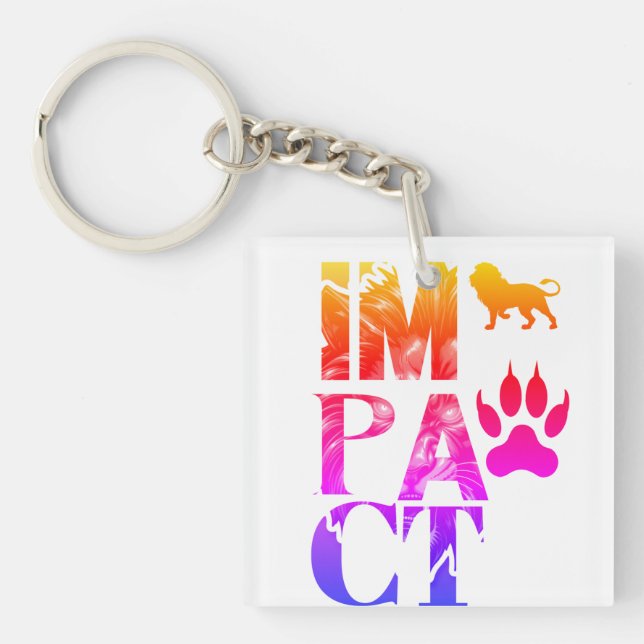 Porte-clefs Impact Lion Design - Bold Wildlife Art (Devant)
