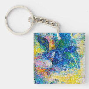 Porte-clefs Impression Abstraite dynamique