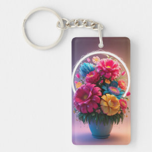 Porte-clefs Impression de toile enroulée Faux