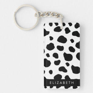 Porte-clefs Impression De Vache, Spots De Vache, Noir Et Blanc