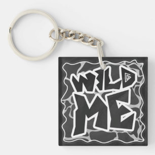Porte-clefs Impression Giraffe noir et gris clair