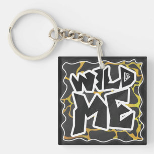 Porte-clefs Impression Giraffe noir et jaune