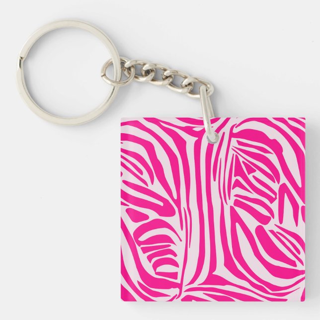 Porte-clefs Impression zèbre rose (Devant)