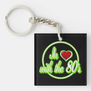 Porte-clefs In Love With The 80's Retro Green Logo Porte - clé