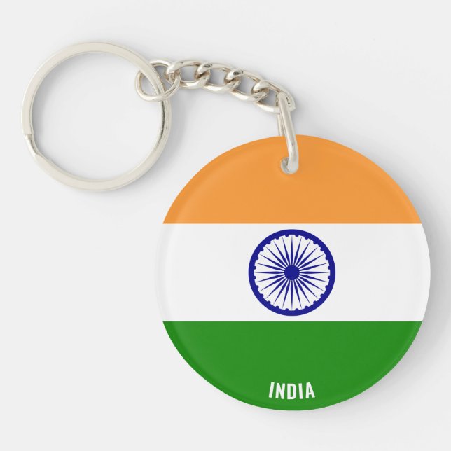 Porte-clefs Inde Drapeau charmant patriotique (Devant)