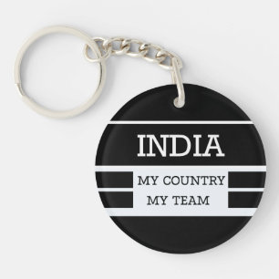 Porte-clefs Inde Mon Pays Mon Équipe Concept