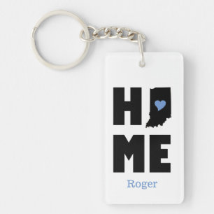 Porte-clefs Indiana Home Bleu Personnalisé