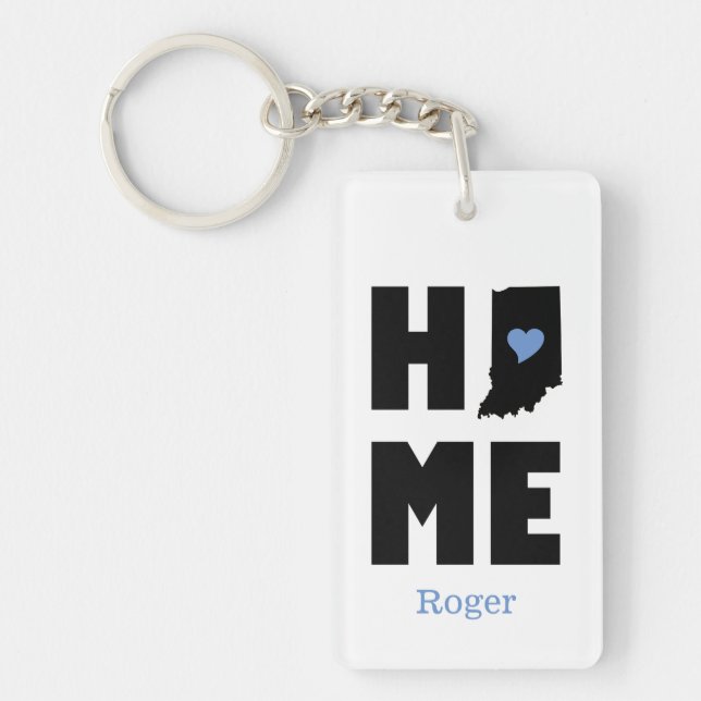 Porte-clefs Indiana Home Blue Personnalisé (Devant)