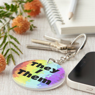 Porte-clefs Indicateur de fidélité Neurogender Pronoun personn