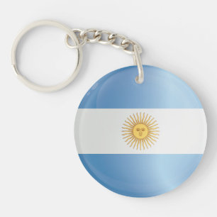 Porte-clefs Indicateur d'icône argentine ronde