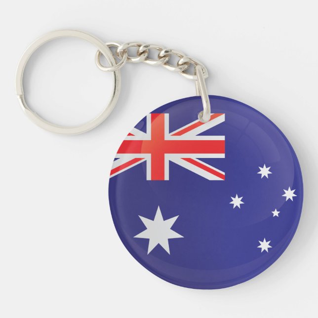 Porte-clefs Indicateur d'icône ronde Australie (Devant)