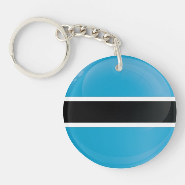 Porte-clefs Indicateur d'icône ronde du Botswana (Devant)