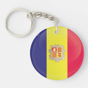 Porte-clefs Indicateur Icône Arrondi Andorre