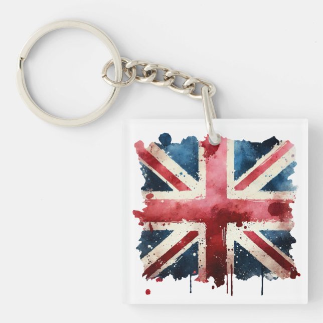 Porte-clefs Indicateur Union Jack aquarelle (Devant)