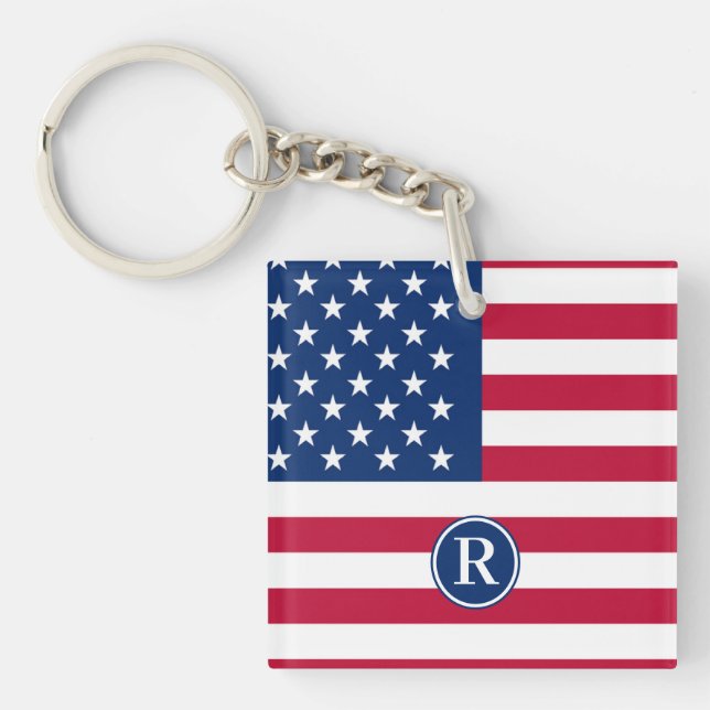 Porte-clefs Indicateur usa personnalisé (Devant)