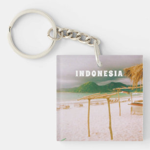 Porte-clefs Indonésie Lombok Paradis Tropical Imprimé