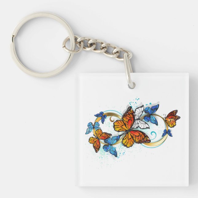 Porte-clefs Infinité de papillons monarques (Devant)