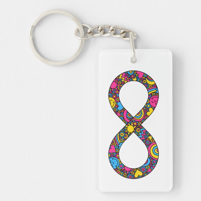 Porte-clefs Infinité Neurodivers Pride Pansexuelle Limitless (Devant)