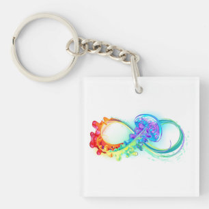 Porte-clefs Infinity avec méduse arc-en-ciel