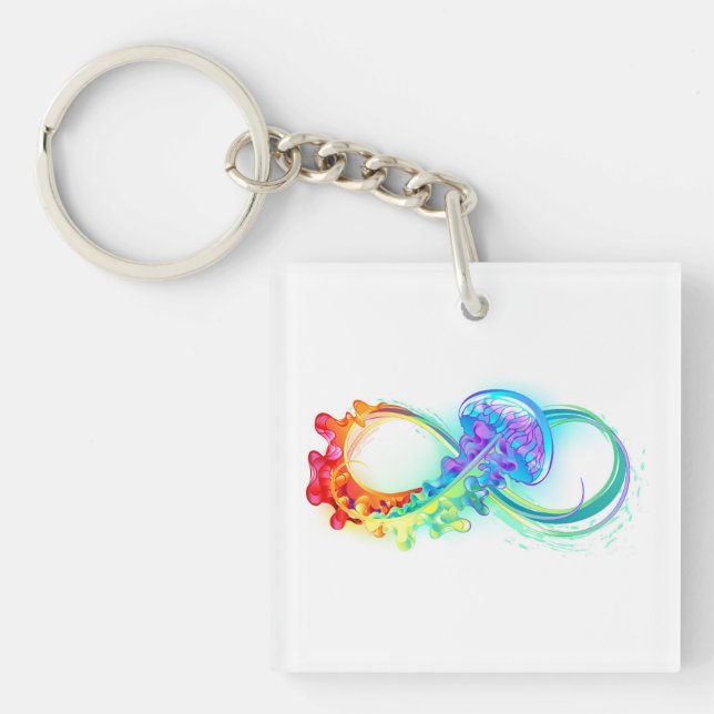 Porte-clefs Infinity avec Rainbow Jellyfish (Devant)