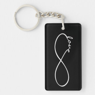 Porte-clefs Infinity Love Lemniscate white + votre backgr.
