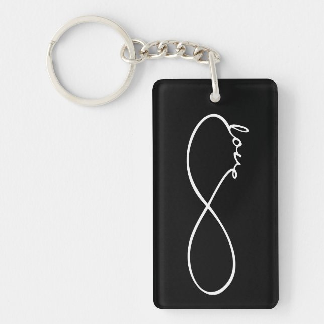 Porte-clefs Infinity Love Lemniscate white + votre backgr. (Devant)