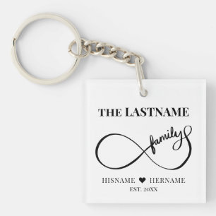 Porte-clefs Infinity Personalized Family Name and Est. Date