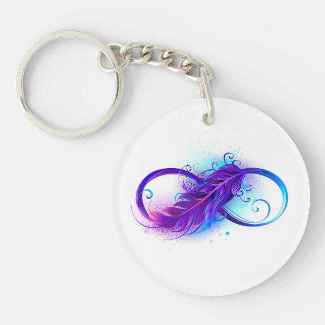 Porte-clefs Infinity with purple feather (Devant)