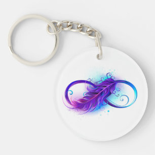 Porte-clefs Infinity with Purple Feather