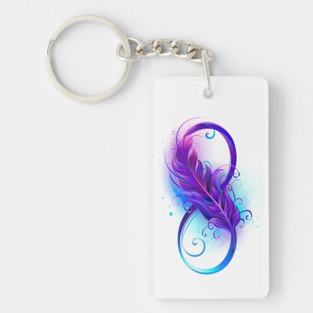 Porte-clefs Infinity with purple feather (Devant)