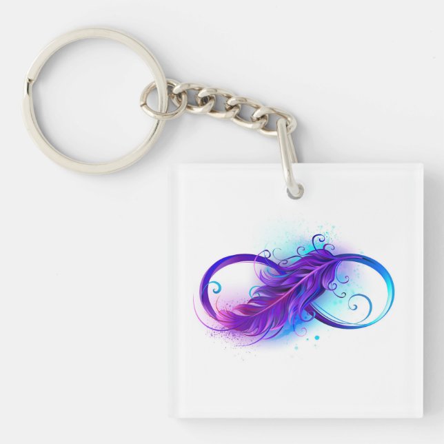 Porte-clefs Infinity with purple feather (Devant)
