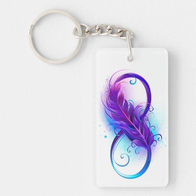 Porte-clefs Infinity with purple feather (Devant)