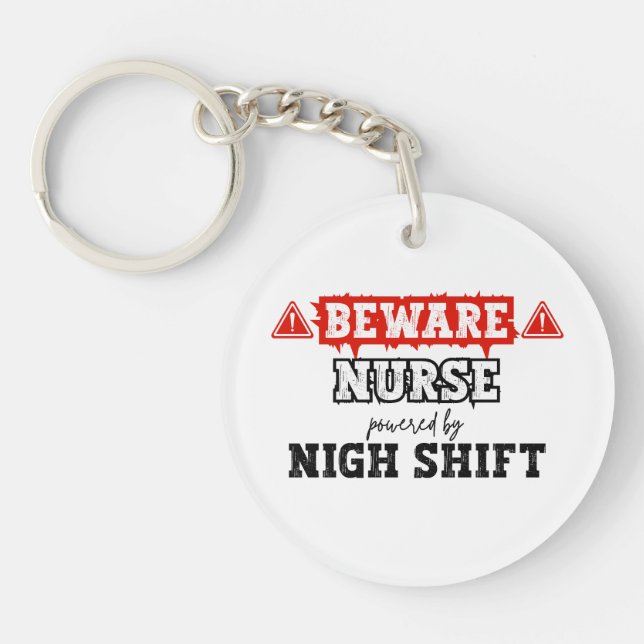 Porte-clefs Infirmière Alimentée Par Nuit Shift | Infirmière e (Devant)