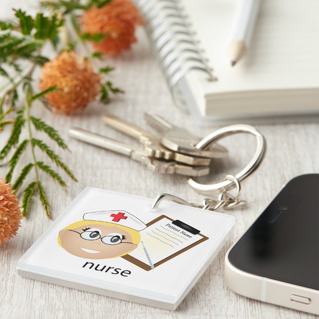 Porte-clefs Infirmière avec Clipboard Médical et Thermomètre (Créateur téléchargé)