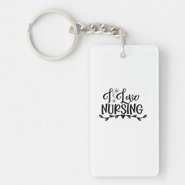 Porte-clefs Infirmière Cadeau J'aime Infirmière (Devant)