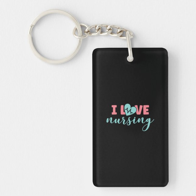 Porte-clefs Infirmière Cadeau | J'aime l'exercice infirmier (Devant)