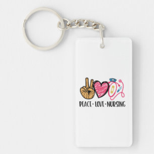 Porte-clefs Infirmière Cadeau Paix Amour Infirmière