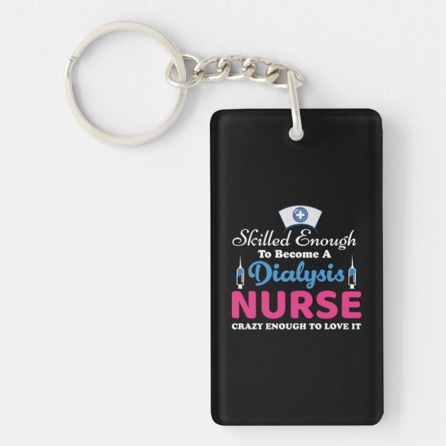 Porte-clefs Infirmière Cadeau Une Dialyse Infirmière Fou (Devant)