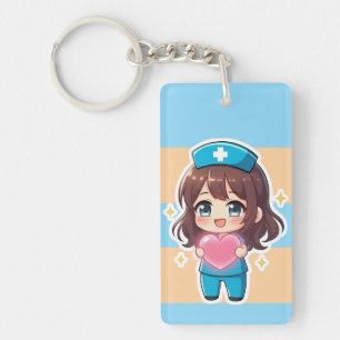 Porte-clefs Infirmière Chibi Originale 2.0 - Soins du cœur