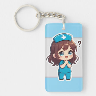 Porte-clefs Infirmière Chibi Originale - Le Moment de Question