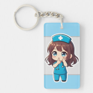 Porte-clefs Infirmière Chibi Originale - Le Silence de Minuit