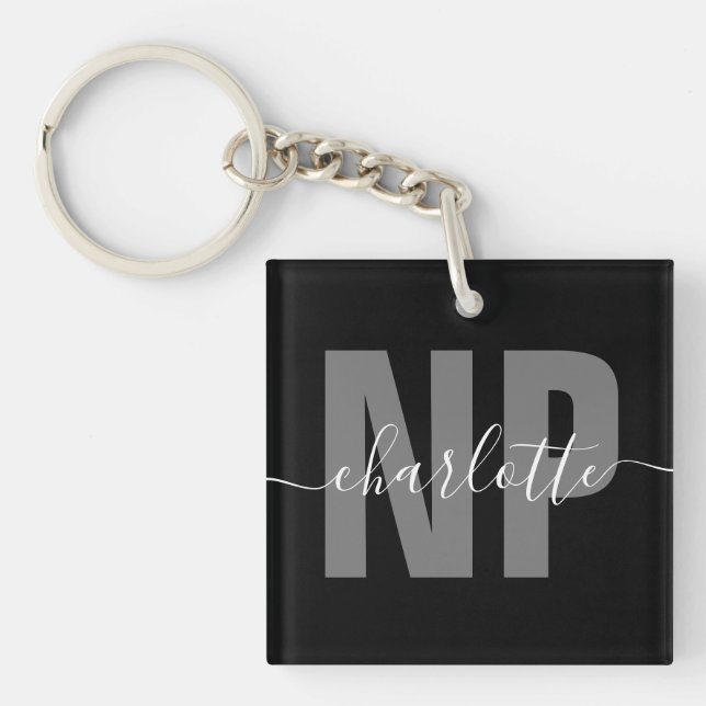 Porte-clefs Infirmière de NP personnalisée Praticien Diplôme C (Devant)