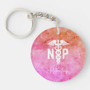 Porte-clefs Infirmière personnalisée Praticien rose Médicale