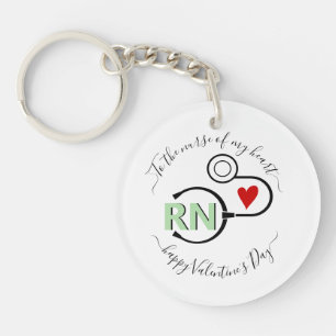 Porte-clefs Infirmière Valentines Jour stéthoscope menthe vert