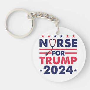Porte-clefs Infirmières Rétro Pour Trump 2024 Drapeau Amérique