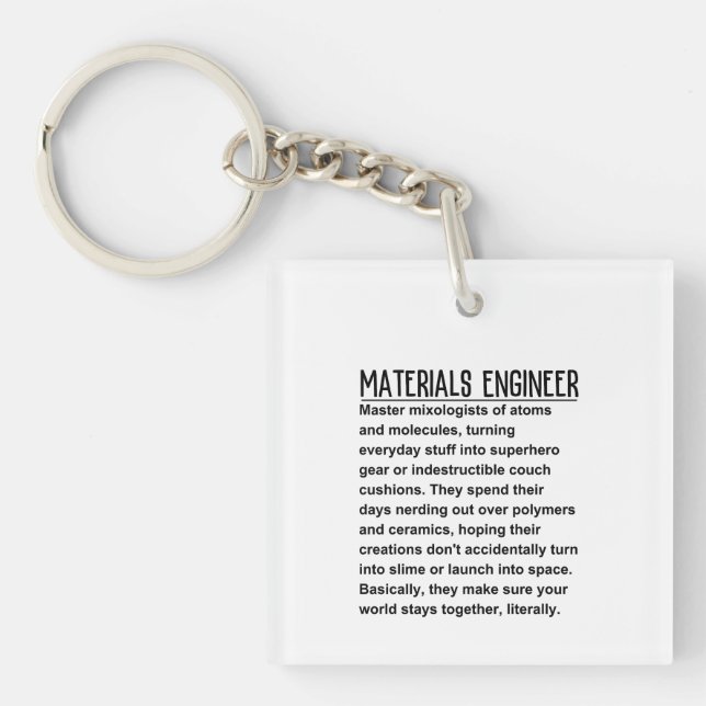 Porte-clefs Ingénieur des matériaux (Devant)